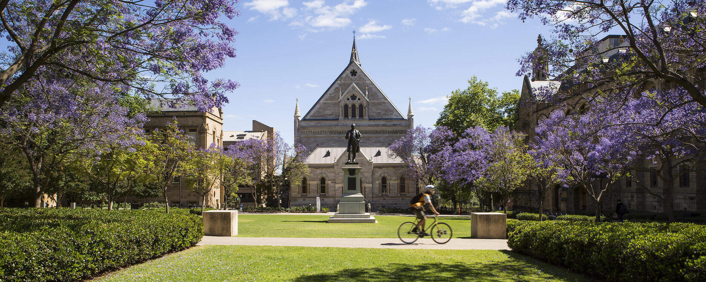 Campus North Terrace der University of Adelaide im Frühling